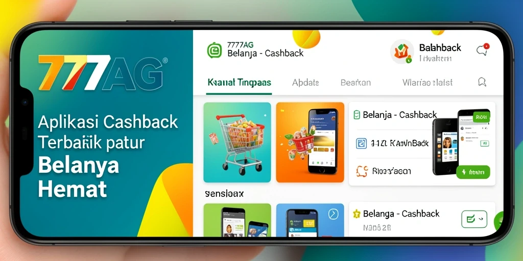 Antarmuka aplikasi 777AG menampilkan fitur cashback dan penawaran menarik.