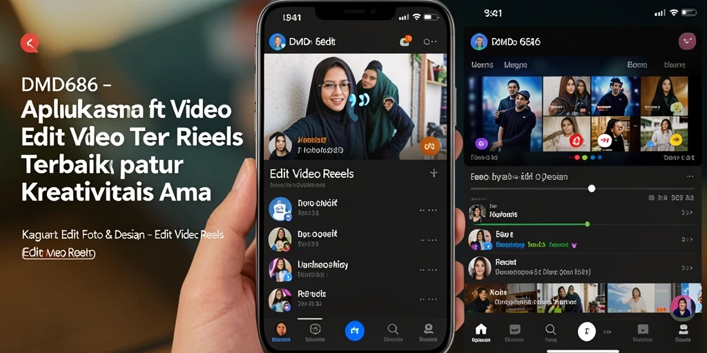 Tampilan antarmuka DMD686 yang intuitif untuk Edit Video Reels.