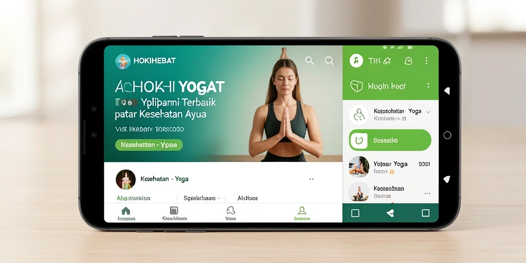Antarmuka aplikasi HOKIHEBAT dengan berbagai pilihan kelas yoga.