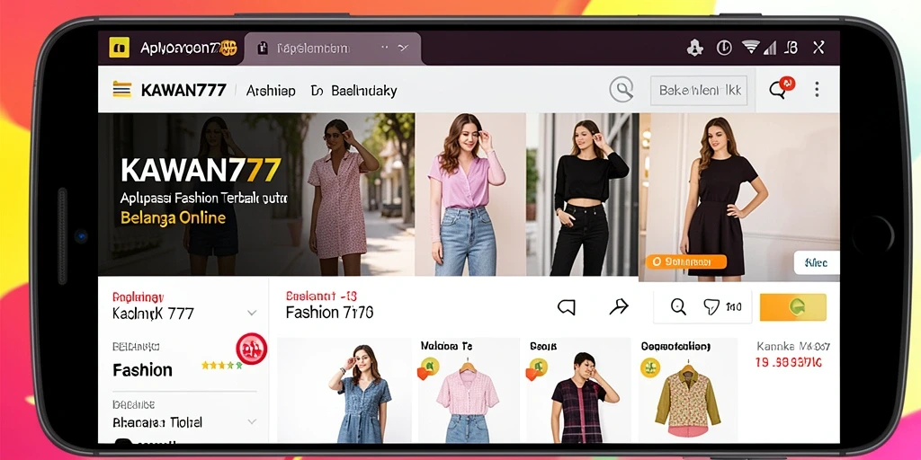 Antarmuka KAWAN777 yang menarik dan fungsional untuk belanja fashion.