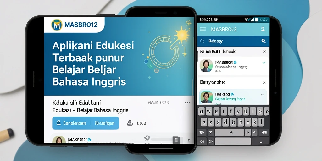 Antarmuka aplikasi MASBRO12 yang menarik dan interaktif untuk Belajar Bahasa Inggris.
