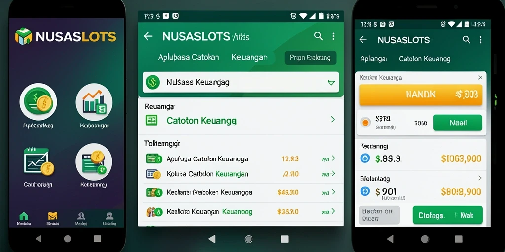 Antarmuka pengguna aplikasi Catatan Keuangan NUSASLOTS yang sederhana.